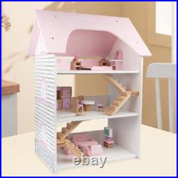 Wooden Dollhouse with Furniture and Accessories Creative Role Imagination Wooden Dollhouse with Furniture and Accessories Creative Role Imagination
