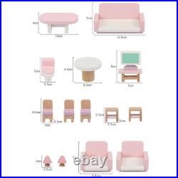 Wooden Dollhouse with Furniture and Accessories Creative Role Imagination Wooden Dollhouse with Furniture and Accessories Creative Role Imagination