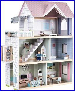 Wooden Dolls House, 2.6 Feet High with Elevator, Doorbell, Light