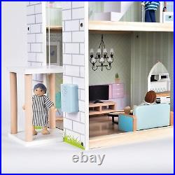 Wooden Dolls House, 2.6 Feet High with Elevator, Doorbell, Light