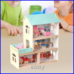 Wooden Dolls House Doll Mansion Playset Wooden Dolls House Doll Mansion Playset
