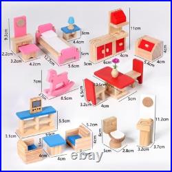 Wooden Dolls House Doll Mansion Playset Wooden Dolls House Doll Mansion Playset