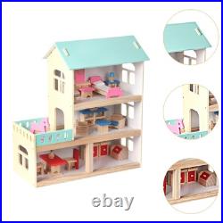 Wooden Dolls House Doll Mansion Playset Wooden Dolls House Doll Mansion Playset