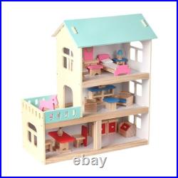 Wooden Dolls House Doll Mansion Playset Wooden Dolls House Doll Mansion Playset