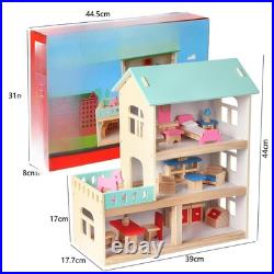 Wooden Dolls House Doll Mansion Playset Wooden Dolls House Doll Mansion Playset