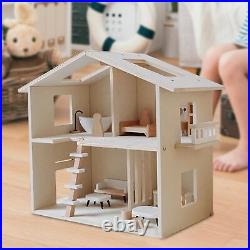Wooden Dolls House Educational Kids Wood Toy House Children Wooden Playhouse