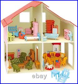 Wooden Dolls House Includes Furniture Flat Pack Plywood Self Assembly Ideal