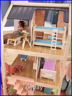 Wooden Dolls House KidKraft Lola Mansion Lights Sounds Playset 30 Furniture Toys