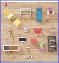 Wooden Dolls House KidKraft Lola Mansion Lights Sounds Playset 30 Furniture Toys