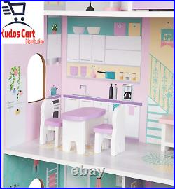 Wooden Dolls House Kids Playset Furniture Accessories Girl Toy Gift Large Tall