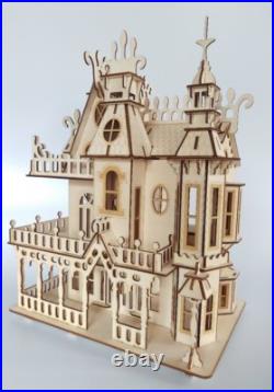 Wooden Dolls House Victorian gothic Dollhouse craft wood DIY Kit Wooden Dolls House Victorian gothic Dollhouse craft wood DIY Kit