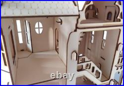 Wooden Dolls House Victorian gothic Dollhouse craft wood DIY Kit Wooden Dolls House Victorian gothic Dollhouse craft wood DIY Kit