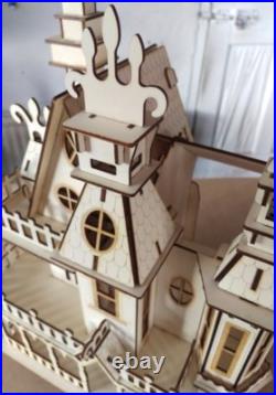 Wooden Dolls House Victorian gothic Dollhouse craft wood DIY Kit Wooden Dolls House Victorian gothic Dollhouse craft wood DIY Kit