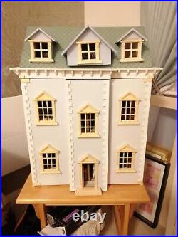 Wooden Dolls House With Furniture And Dolls