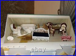 Wooden Dolls House With Furniture And Dolls