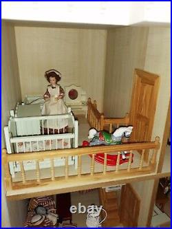 Wooden Dolls House With Furniture And Dolls