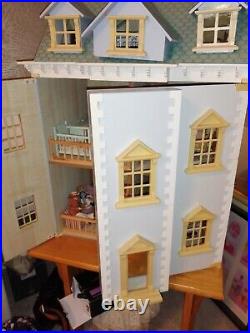 Wooden Dolls House With Furniture And Dolls