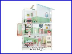 Wooden Dolls House With Furniture Barbie size Doll Furniture & Lift
