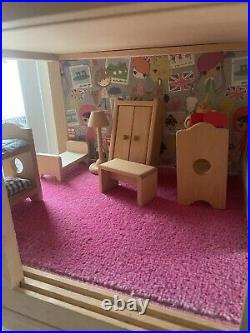 Wooden Dolls House With Lots Of Accessories