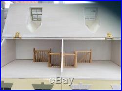 Wooden Double Fronted Minature Dolls House 1/12 Scale Ideal Shop Or Pub