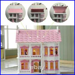 Wooden Kids 3 Storey Doll House With Furniture Accessories Mansion Playhouse Toy