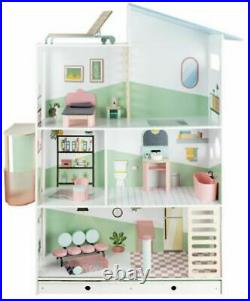 Wooden Kids 3 Storey Doll House With Lift and Swimming Pool