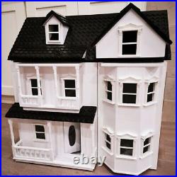 Wooden Kids Large Dolls House Cottage Victorian Children Doll house Toys playing