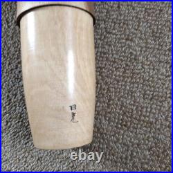Wooden Kokeshi Doll with Sunlight Sign, Natural Wood, Handmade Craft