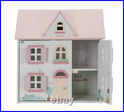 Wooden Large Doll Dolls House with Furniture PINK 3 Storey Accessories Included