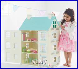 Wooden Light Up Doll House Tall Pretend Play Set Large for Girls Kids New GIFT