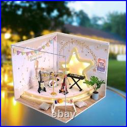 Wooden Mini Dollhouse Music Room Self Assembled Valentine Christmas Gift