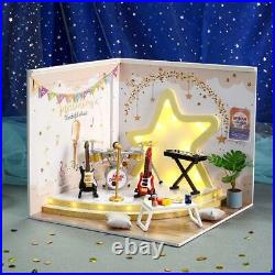 Wooden Mini Dollhouse Music Room Self Assembled Valentine Christmas Gift