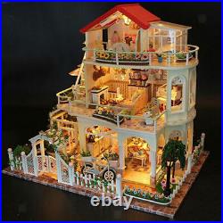 Wooden Mini Dolls House with Furniture Apartment Living Room Kit Toys Gift