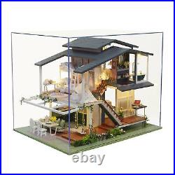 Wooden Miniature Doll House Dream House with Furniture Kits Adults Gift