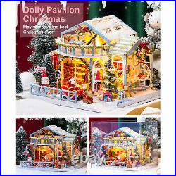 Wooden Miniature Doll Houses Cabin Kit Toys Gift & Dustproof Cover