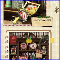 Wooden Miniature Dollhouse GiftsChristmas Snowy Night Miniature Kit With Lights