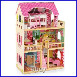 Wooden Pretend Dream Doll House Kids Children Furniture Accessories Girl Toy New