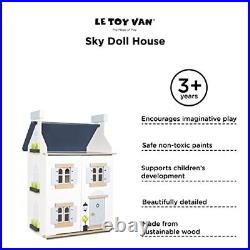 - Wooden- Sky Doll House Kids Dream House 2 Storey with Attic Fill with