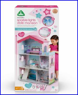 Wooden Sparkle Lights Mansion Dolls House Imaginative Play 115(H)x7(W)x30cm(D)