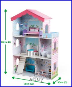 Wooden Sparkle Lights Mansion Dolls House Imaginative Play 115(H)x7(W)x30cm(D)