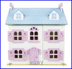Wooden dollhouse Alpine Villa with furniture and a family of dolls, 018