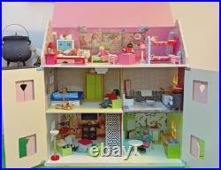Wooden dolls house fully decorated furnished, family bespoke, super Xmas present