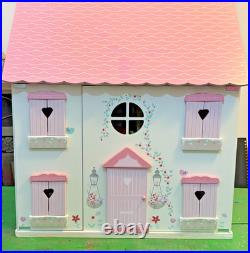 Wooden dolls house fully decorated furnished, family bespoke, super Xmas present