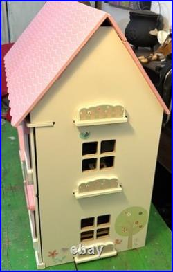 Wooden dolls house fully decorated furnished, family bespoke, super Xmas present