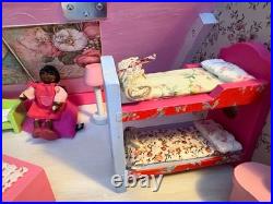 Wooden dolls house fully decorated furnished, family bespoke, super Xmas present