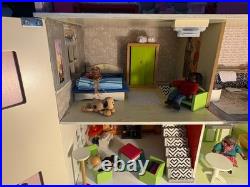 Wooden dolls house fully decorated furnished, family bespoke, super Xmas present