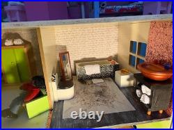 Wooden dolls house fully decorated furnished, family bespoke, super Xmas present