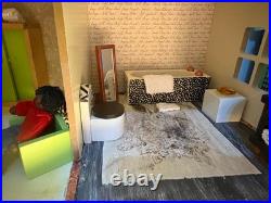 Wooden dolls house fully decorated furnished, family bespoke, super Xmas present