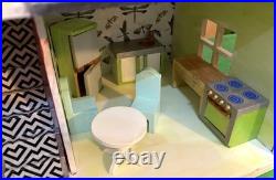 Wooden dolls house fully decorated furnished, family bespoke, super Xmas present
