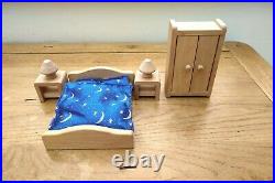 Wooden dolls' house furniture / accessories large bundle shed, pets etc ELC
